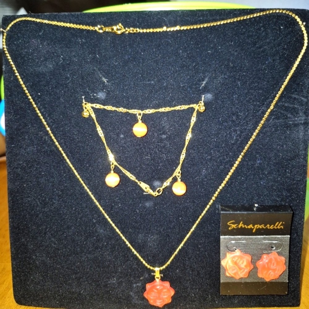 Gold And Orange Jewelry Set